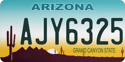 AZ license plate AJY6325