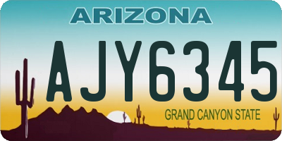 AZ license plate AJY6345