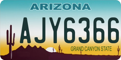 AZ license plate AJY6366