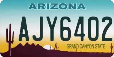 AZ license plate AJY6402