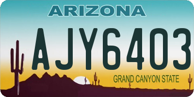 AZ license plate AJY6403