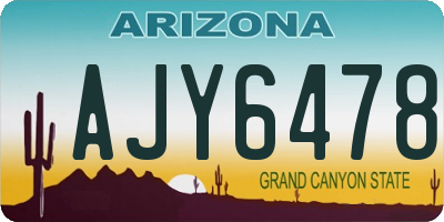 AZ license plate AJY6478