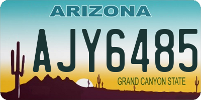 AZ license plate AJY6485