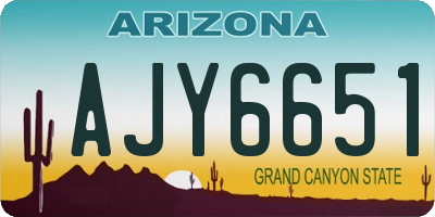 AZ license plate AJY6651