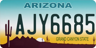 AZ license plate AJY6685