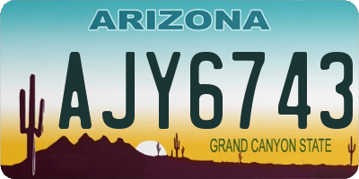 AZ license plate AJY6743