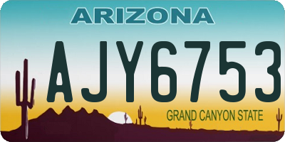 AZ license plate AJY6753