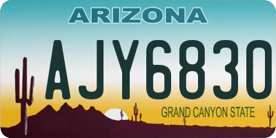 AZ license plate AJY6830