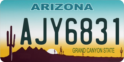 AZ license plate AJY6831