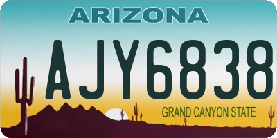 AZ license plate AJY6838