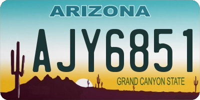 AZ license plate AJY6851