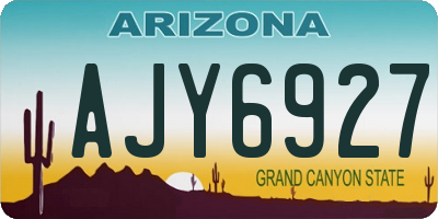 AZ license plate AJY6927
