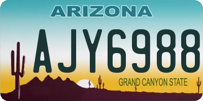 AZ license plate AJY6988