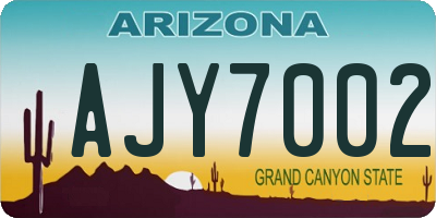AZ license plate AJY7002