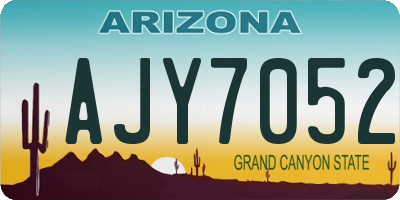 AZ license plate AJY7052