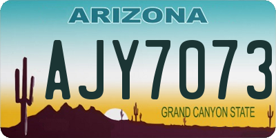 AZ license plate AJY7073