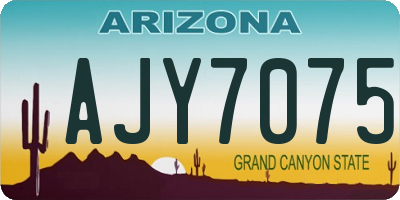 AZ license plate AJY7075