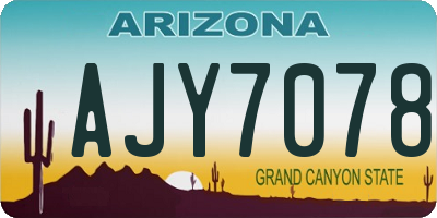 AZ license plate AJY7078