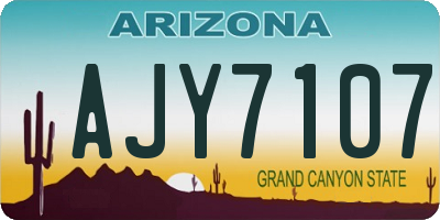 AZ license plate AJY7107