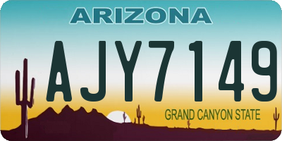 AZ license plate AJY7149