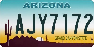 AZ license plate AJY7172