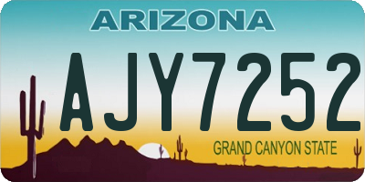 AZ license plate AJY7252
