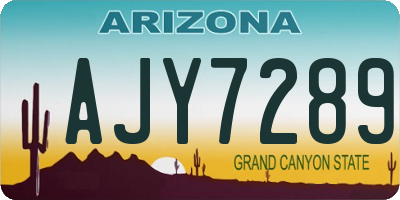 AZ license plate AJY7289