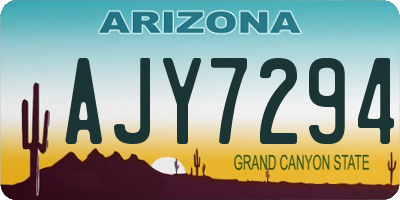 AZ license plate AJY7294