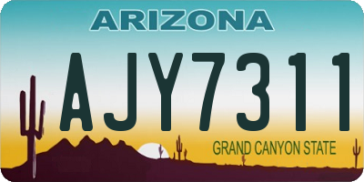AZ license plate AJY7311