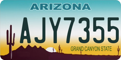 AZ license plate AJY7355