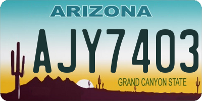 AZ license plate AJY7403