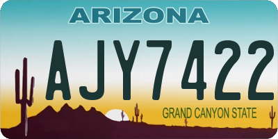 AZ license plate AJY7422