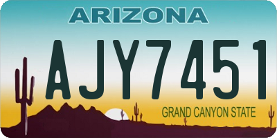 AZ license plate AJY7451