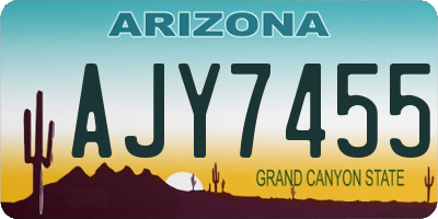 AZ license plate AJY7455