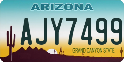 AZ license plate AJY7499