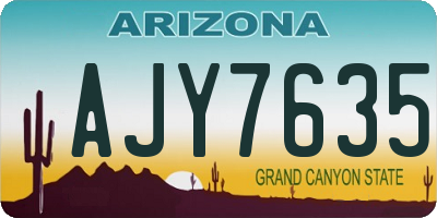 AZ license plate AJY7635