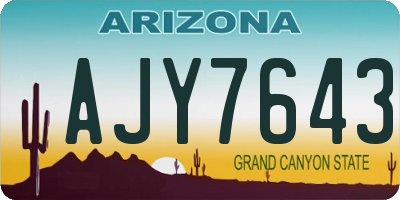 AZ license plate AJY7643