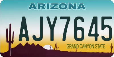AZ license plate AJY7645