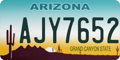 AZ license plate AJY7652