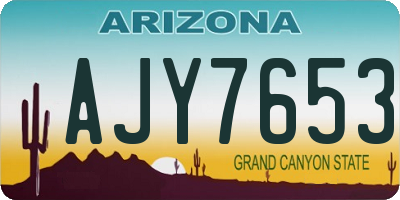 AZ license plate AJY7653