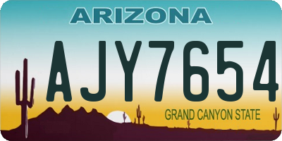 AZ license plate AJY7654