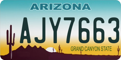 AZ license plate AJY7663
