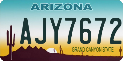 AZ license plate AJY7672