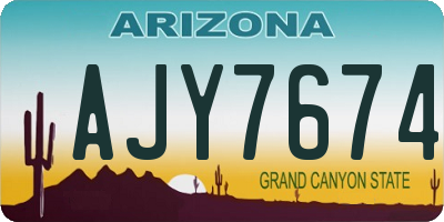 AZ license plate AJY7674
