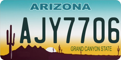 AZ license plate AJY7706