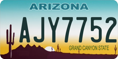 AZ license plate AJY7752