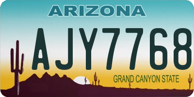 AZ license plate AJY7768