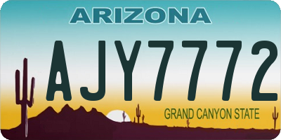 AZ license plate AJY7772