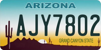 AZ license plate AJY7802