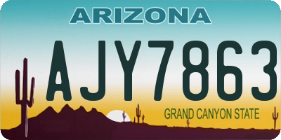 AZ license plate AJY7863